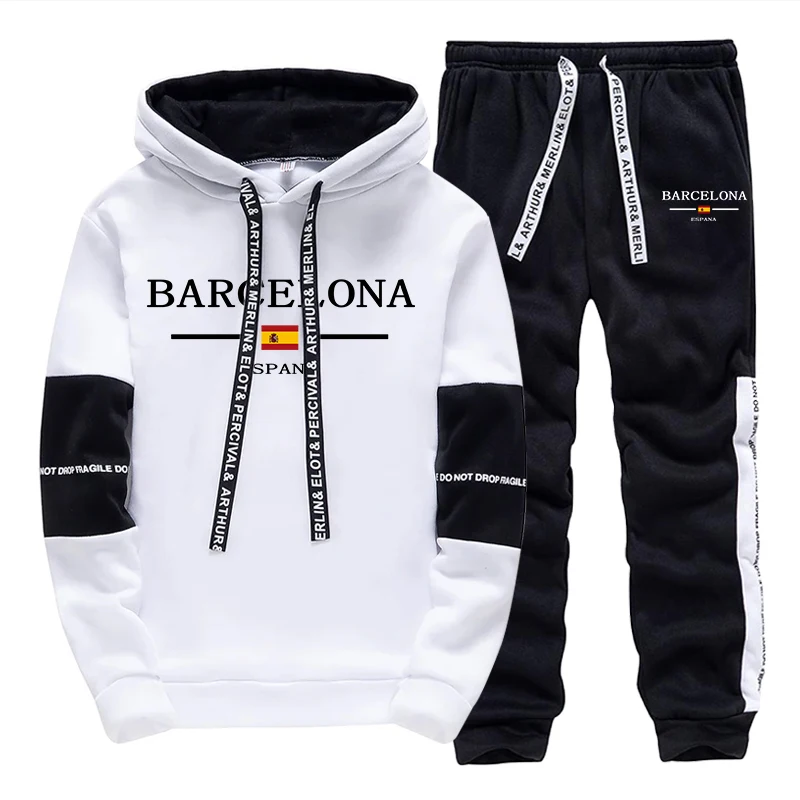 Street Fashion Barcelona - Barcelona Mens Sweatshirt Sweatpants Autumn Winter