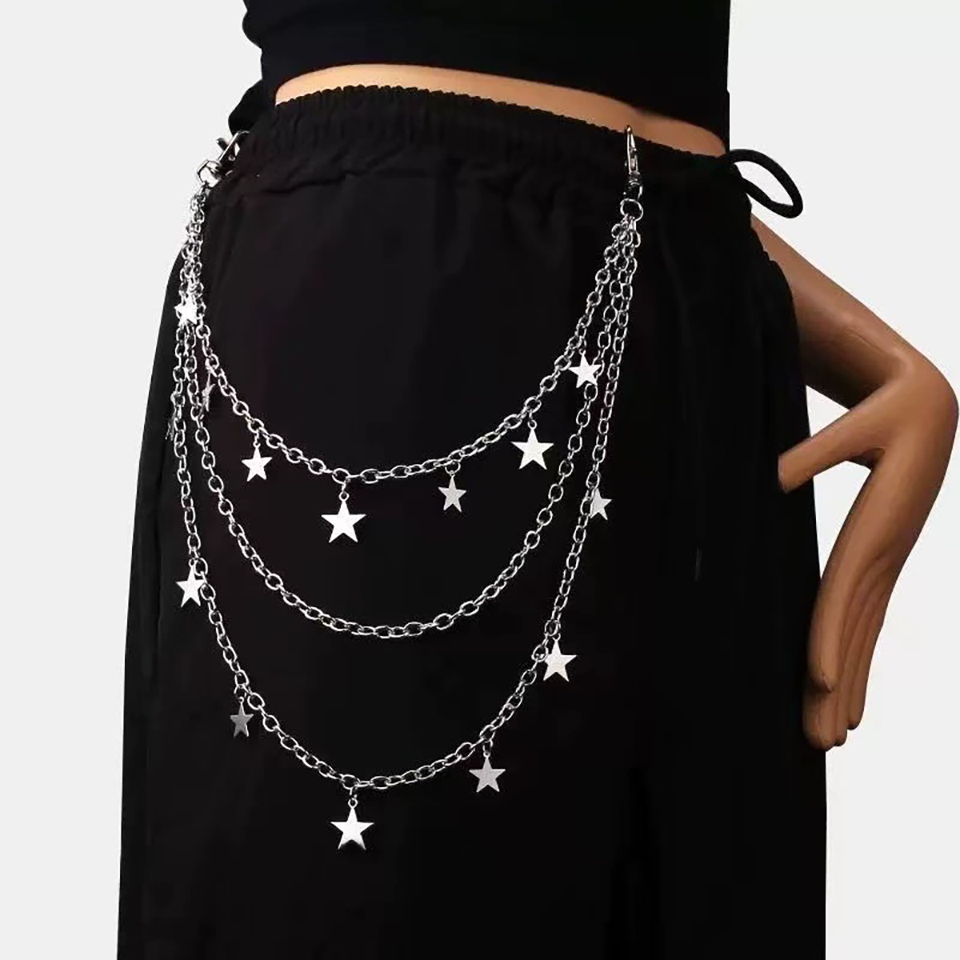 Street Fashion Baggy - Sexy Y2K Layered Star Dangle Pants