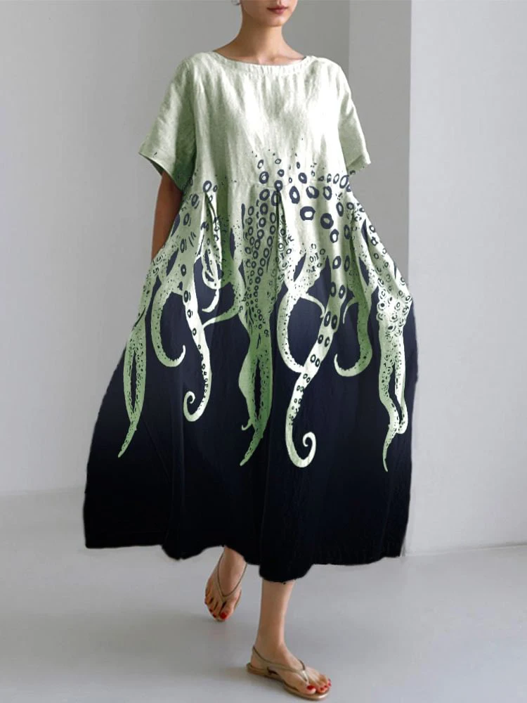 Street Fashion Shanghai - Women's Autumn Casual Loose Dress Flower