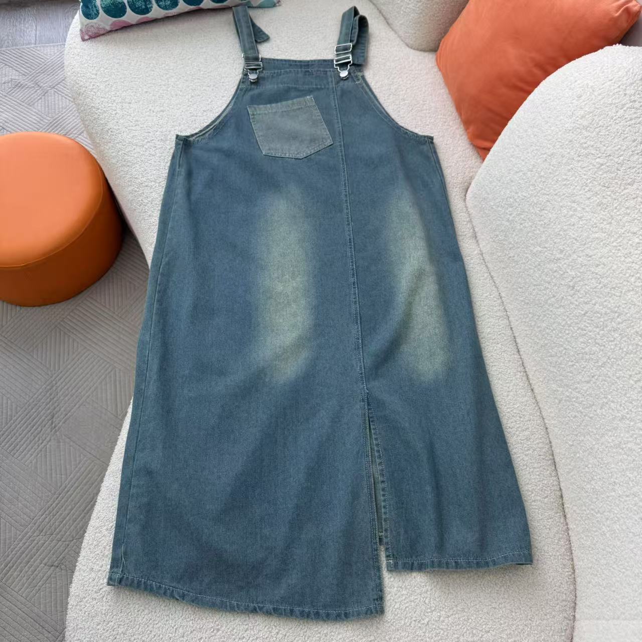 Street Fashion Kl - Summer Women's Denim Suspender Dresses Korean