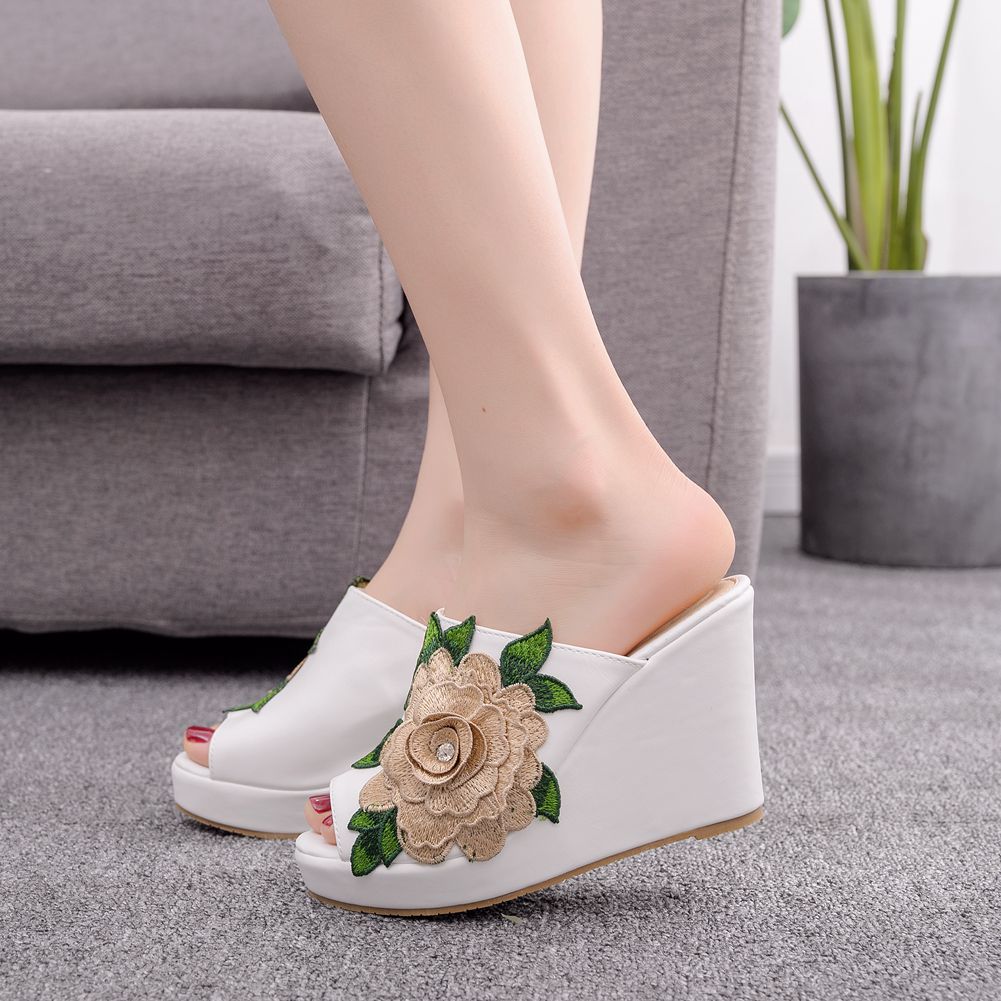 Street Fashion Dress - Womens Flower Open Toe Fashion Slip