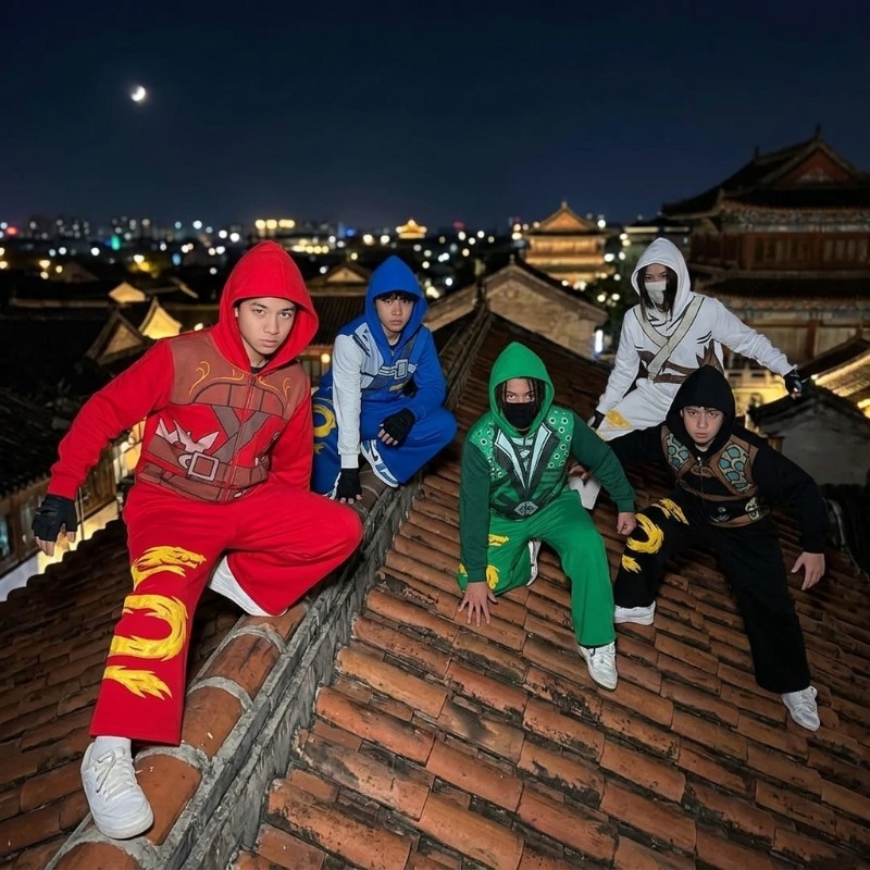 Street Fashion Baggy - Ninja Warrior Armor Hoodie Set Men