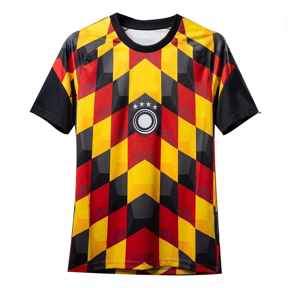 Street Fashion Germany - Unisex Germany Black Plaid Football Jersey