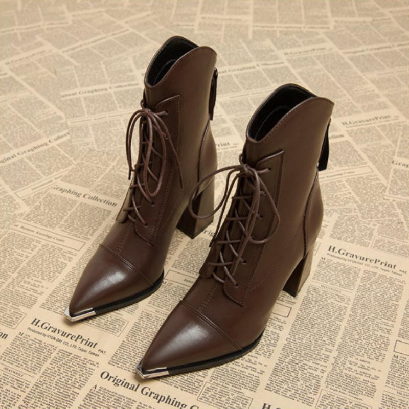 Street Fashion Dress - Women's Ankle Boots Fashion Pointed Toe