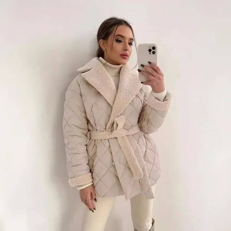 Elegant Quilted With Faux Fur  - Street Fashion Fall 2025 评论和价格