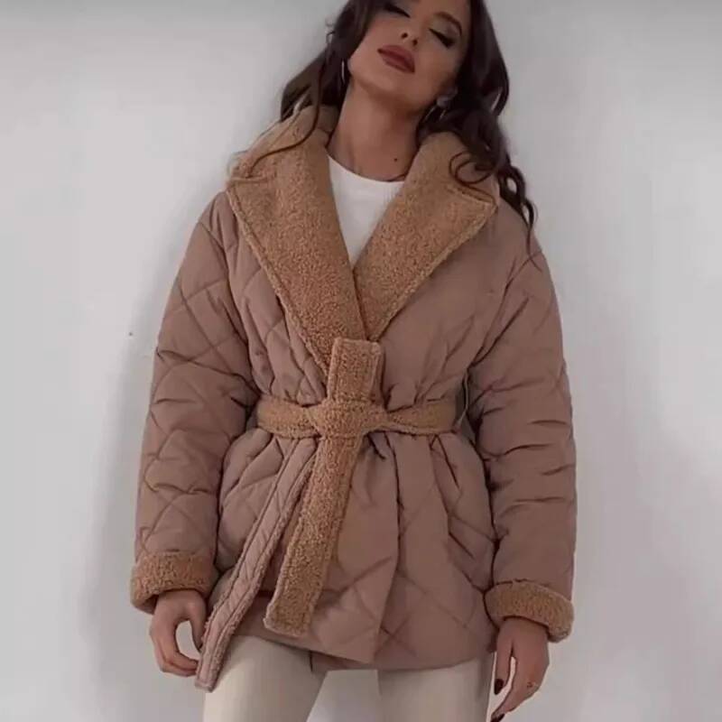 Elegant Quilted With Faux Fur  - Street Fashion Fall 2025 评论和价格