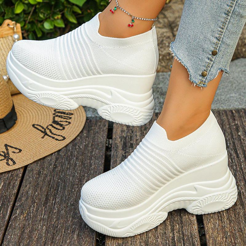 Women's Knitted White Chunky S - Chunky Sneaker Platform 评论和价格