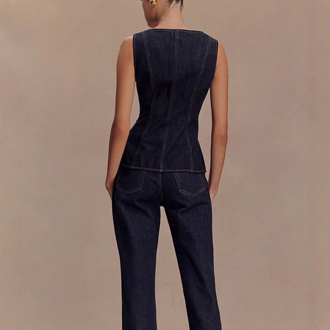 Summer Denim Pant Sets Women 2 - Street Fashion Baggy 评论和价格