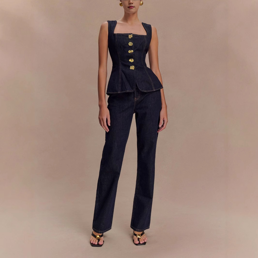 Summer Denim Pant Sets Women 2 - Street Fashion Baggy 评论和价格