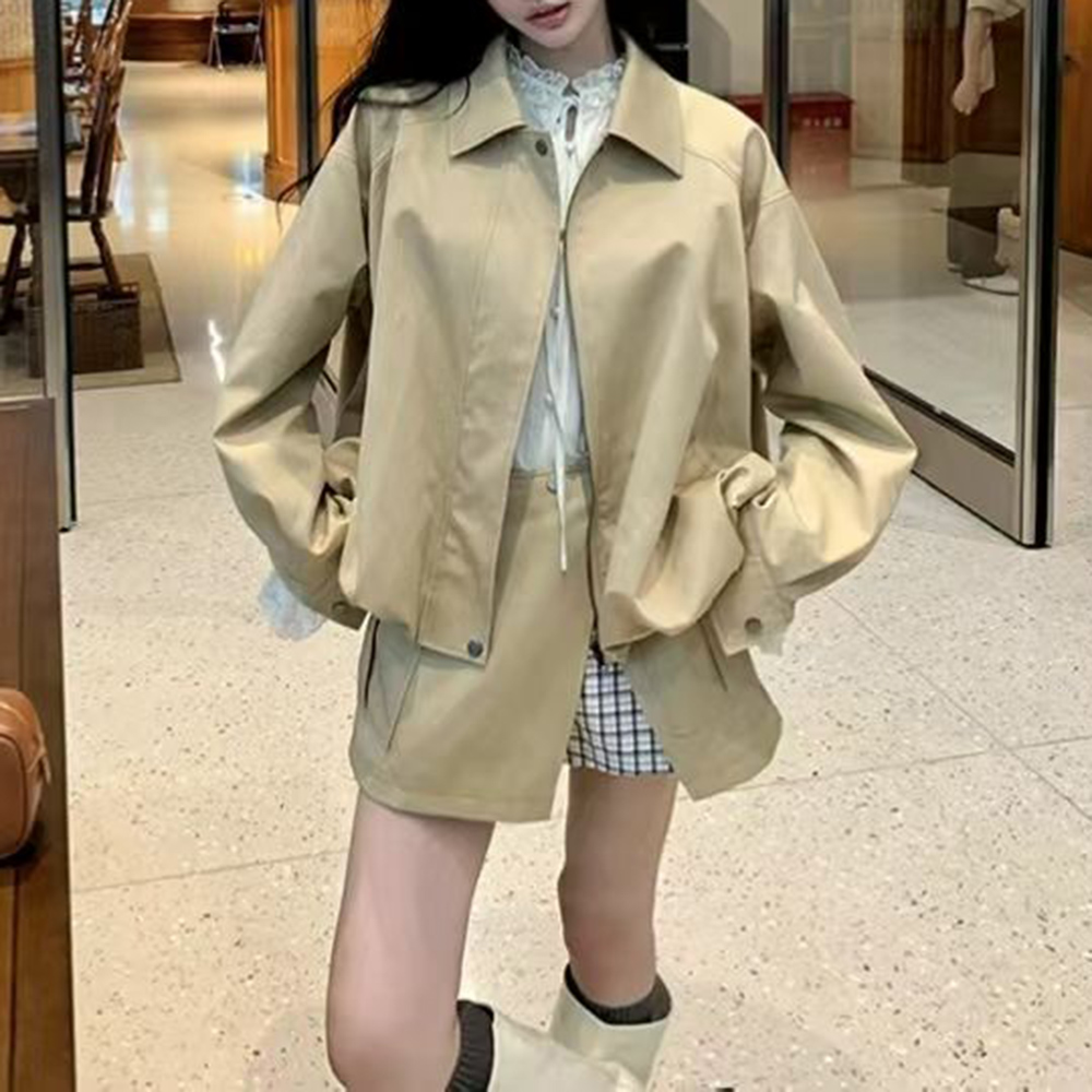 TWOTWINSTYLE Khakl Spliced Poc - Street Fashion Jacket 评论和价格