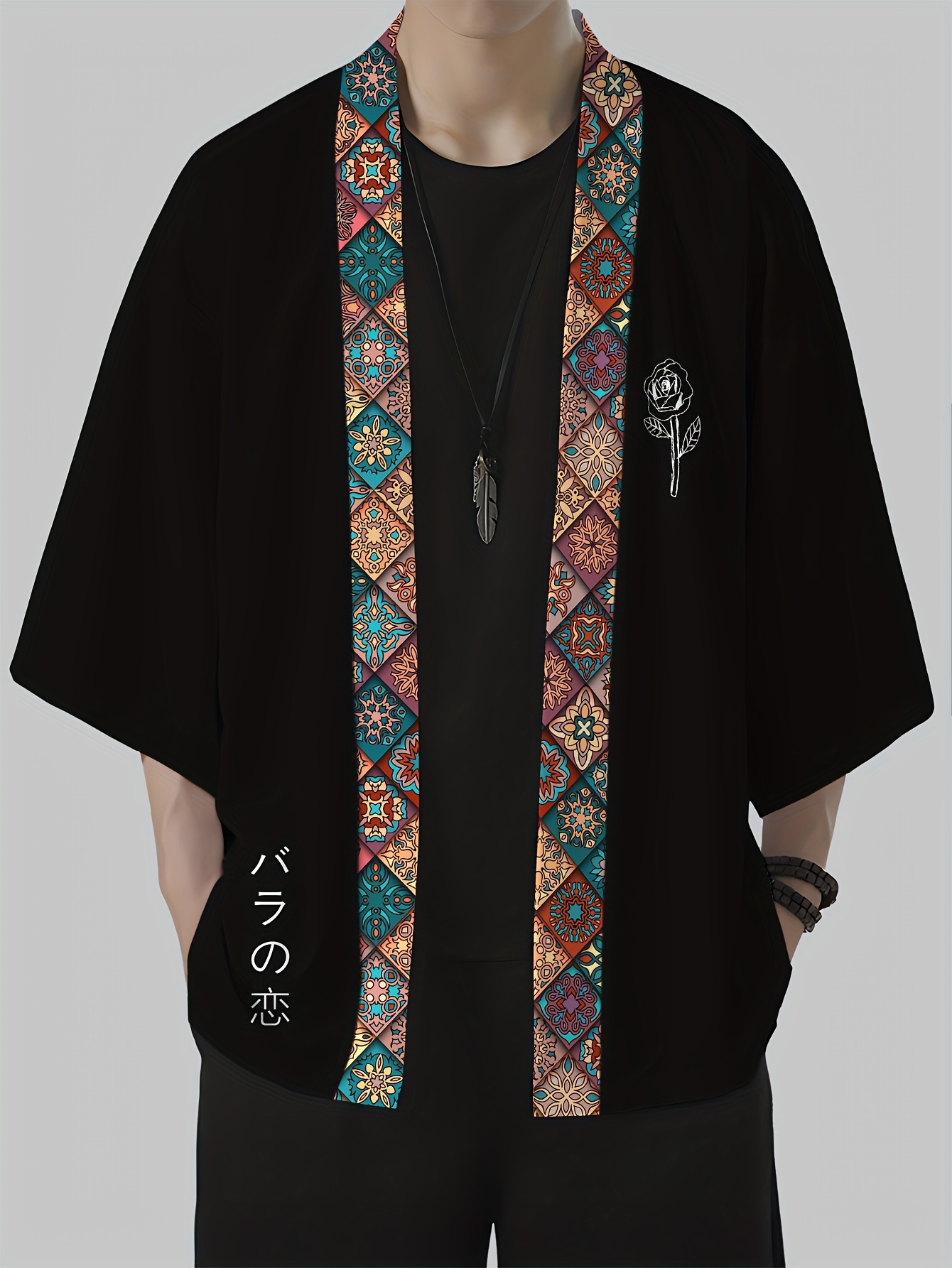 2026 Summer Men's Kimono 3D Pr - Street Fashion Designer 评论和价格