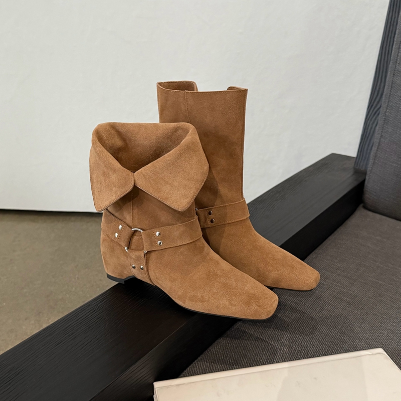 Women's Suede Slouchy Ankle Bo - Street Fashion Look 评论和价格