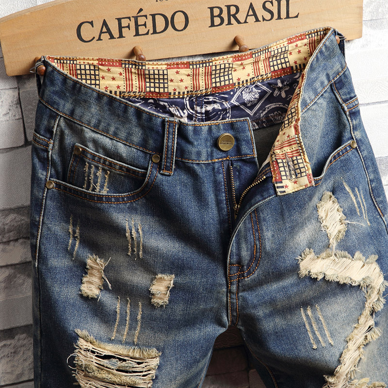 Ripped Hip-hop Denim Shorts Me - Street Fashion Baggy 评论和价格