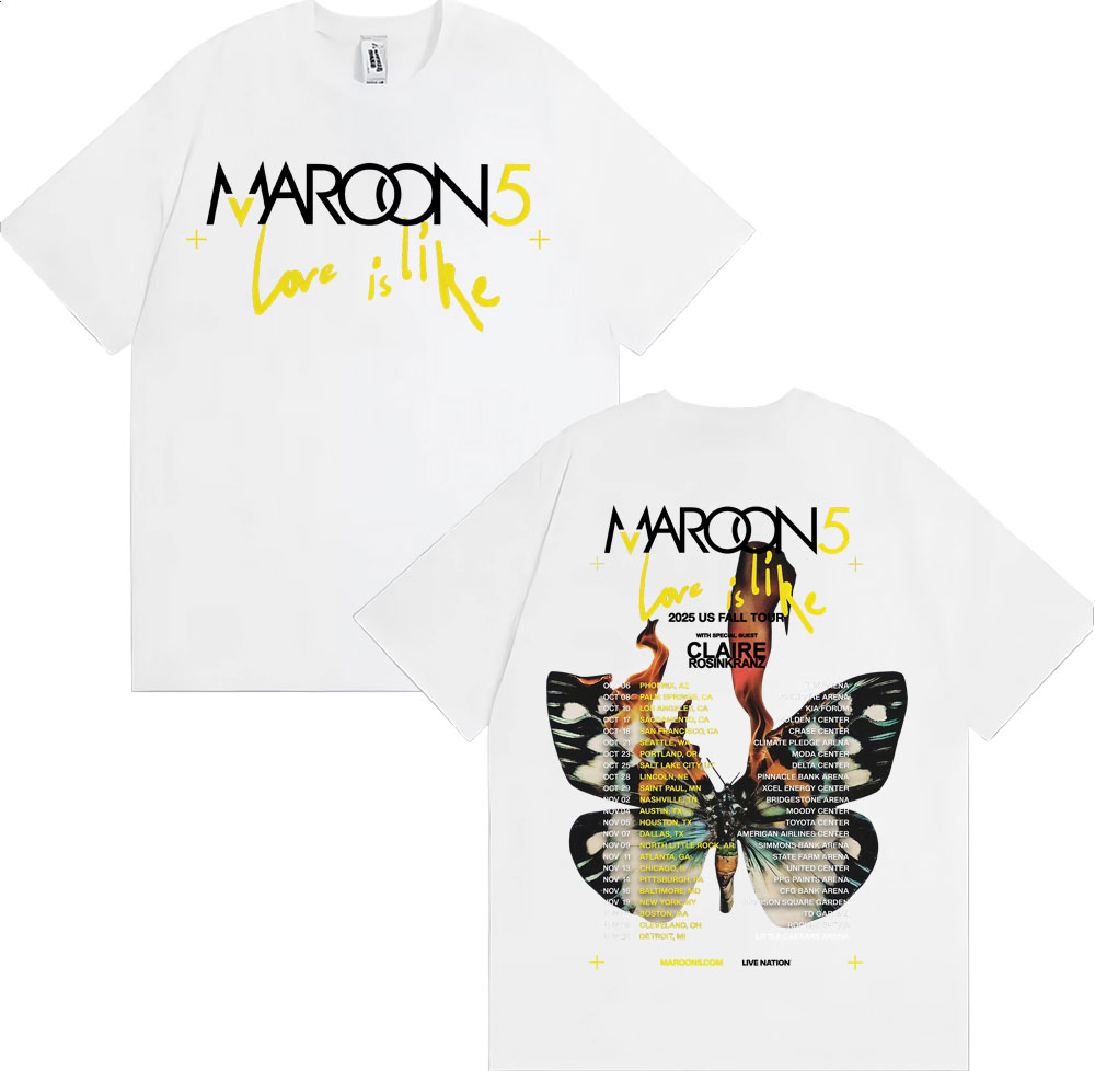 Band Maroon 5 Love Is Like US  - Street Fashion Fall 2025 评论和价格