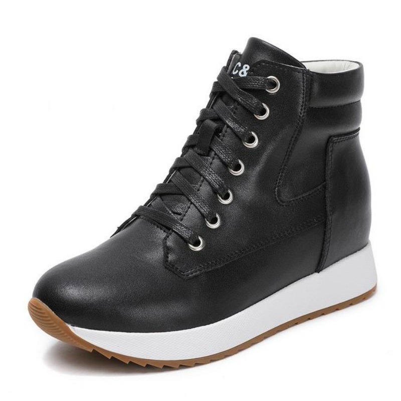 7CM Genuine Leather Women Ankl - Chunky Sneaker Platform 评论和价格