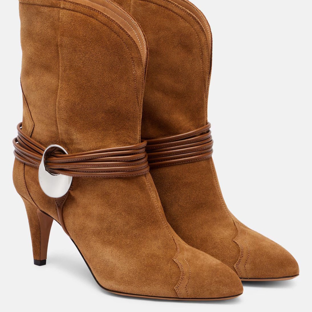 Women's Suede Western Ankle Bo - Street Fashion Look 评论和价格
