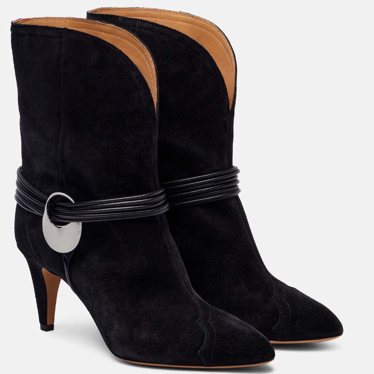 Women's Suede Western Ankle Bo - Street Fashion Look 评论和价格