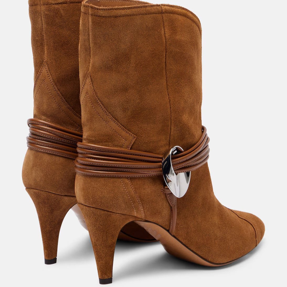 Women's Suede Western Ankle Bo - Street Fashion Look 评论和价格