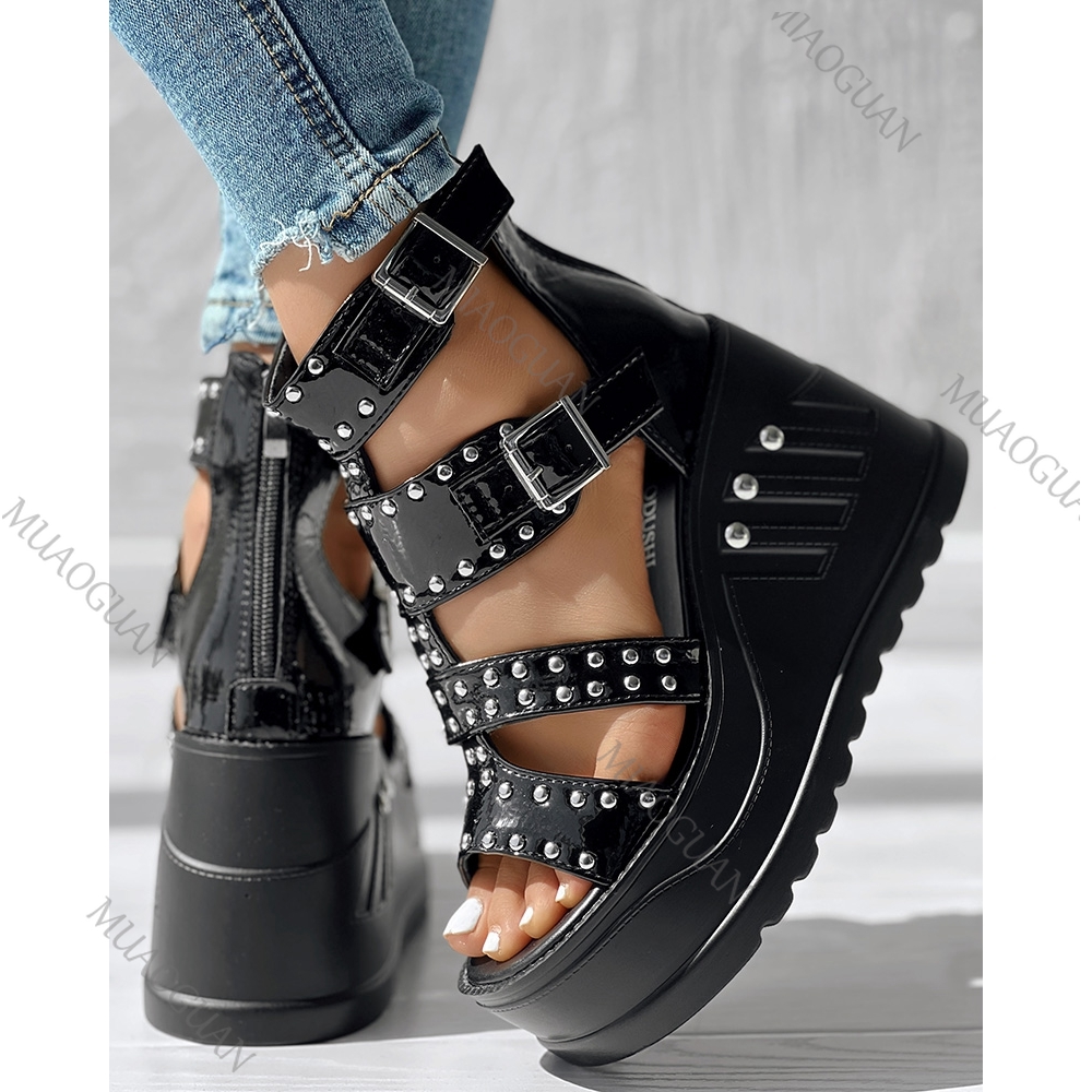 Fashion Women Peep Toe Black S - Street Fashion Designer 评论和价格