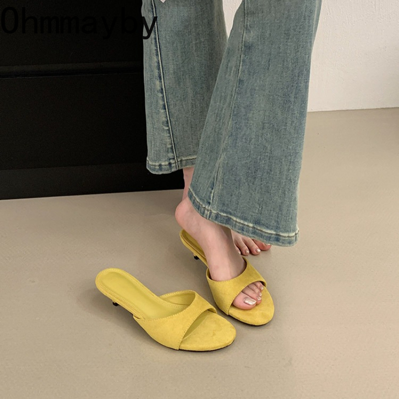 New Women Suede Slide Open Toe - Street Fashion Dress 评论和价格