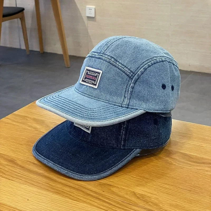 Vintage Flat Brim Denim Baseba - Corduroy Cap 5 Panel 评论和价格