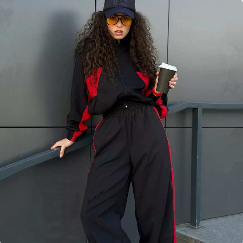 Fashion Color-blocking 2 Pcs S - Street Fashion Jacket 评论和价格
