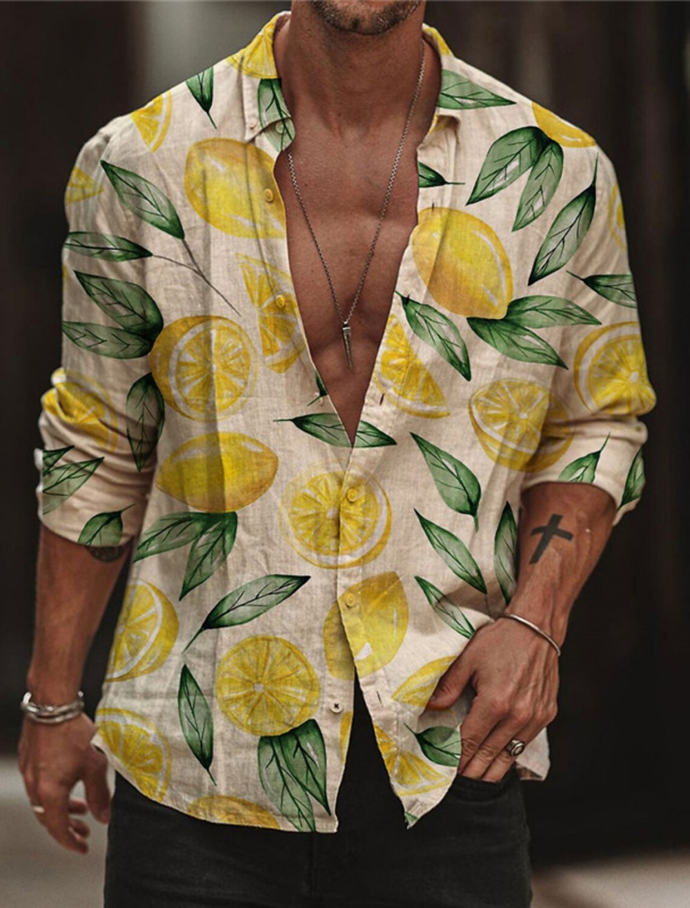 Men's Lemon Shirt Summer Hawai - Street Fashion Shanghai 评论和价格