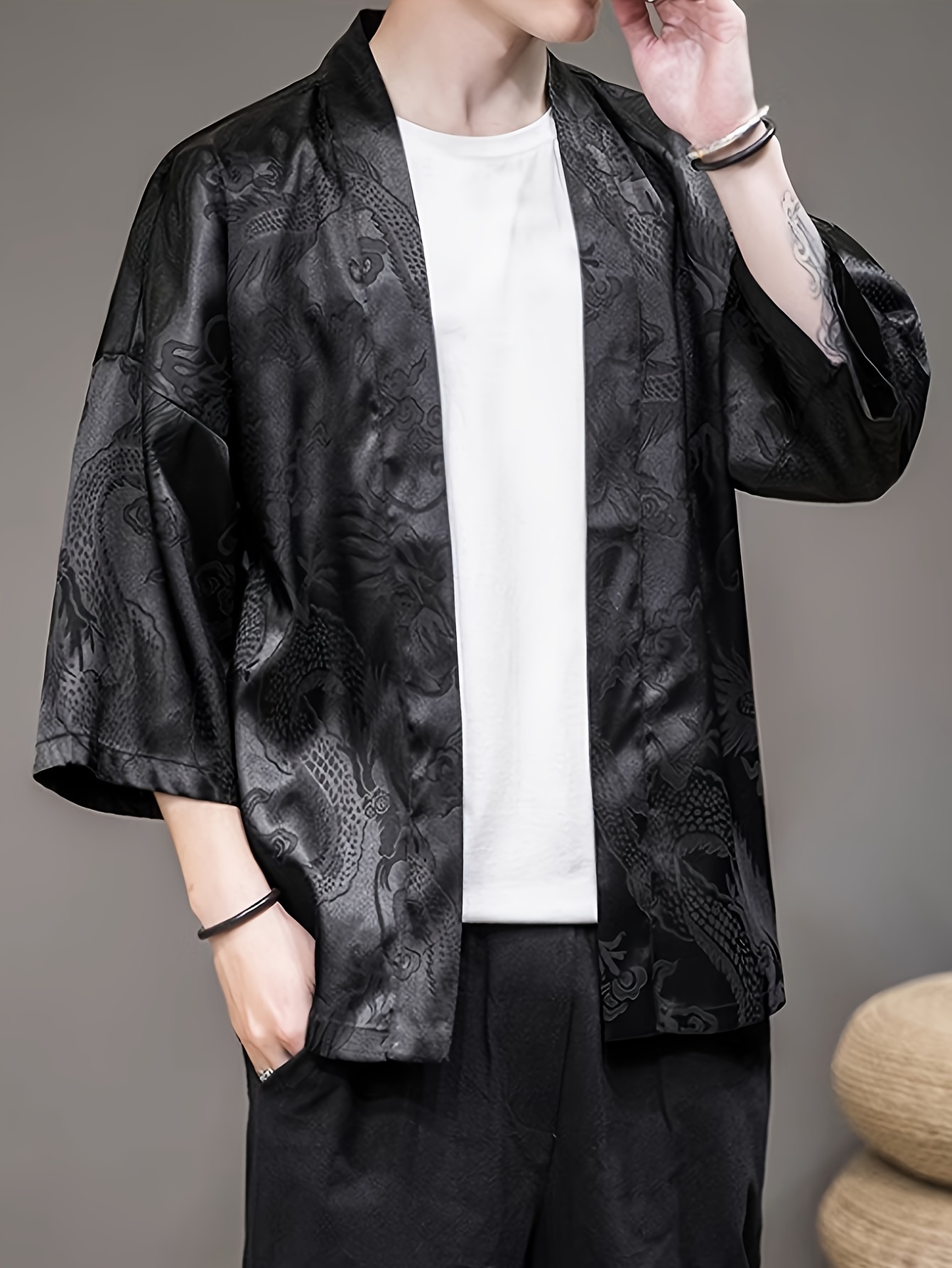 2026 Summer Men's Kimono 3D Pr - Street Fashion Designer 评论和价格
