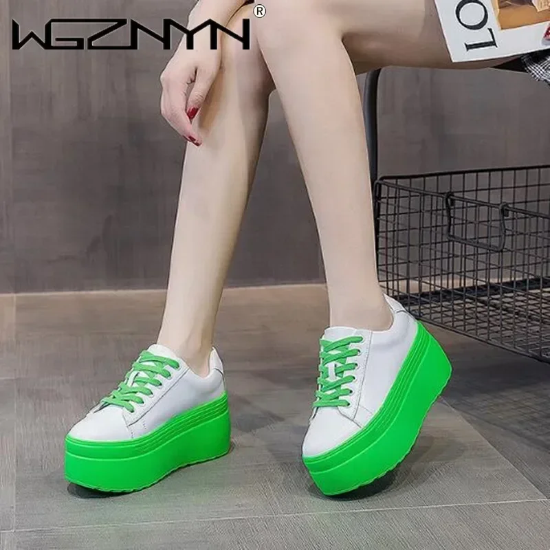 Luxury Autumn Genuine Leather  - Chunky Sneaker Platform 评论和价格
