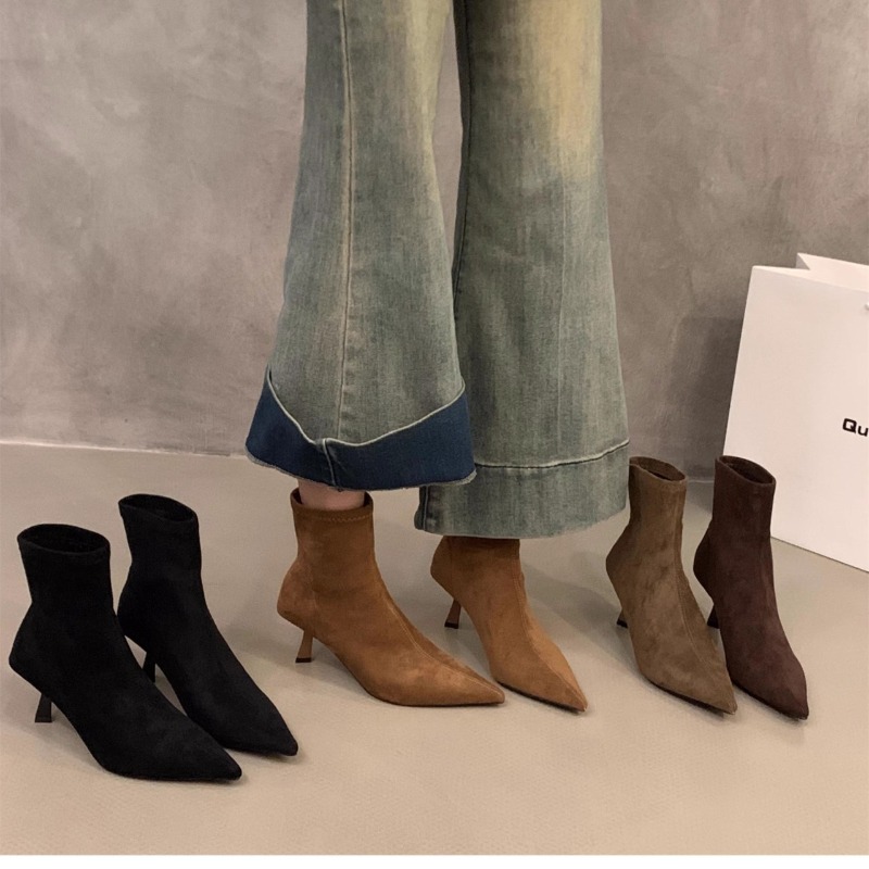 Women's Suede Stretch Ankle Bo - Street Fashion Dress 评论和价格