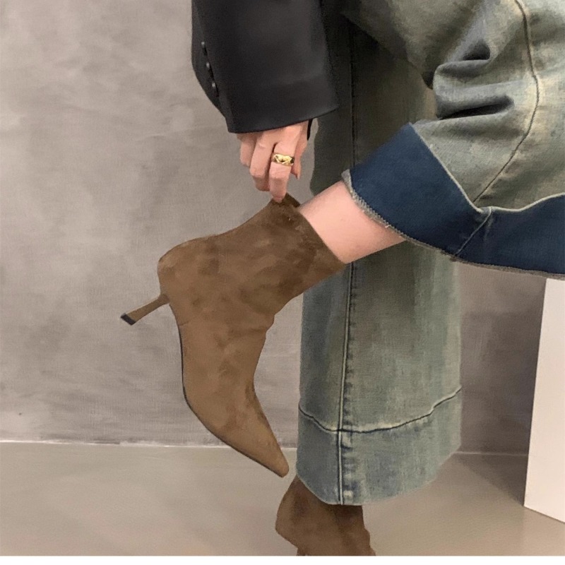 Women's Suede Stretch Ankle Bo - Street Fashion Dress 评论和价格
