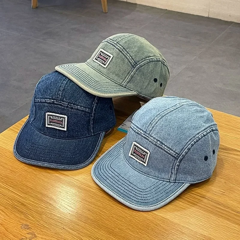 Vintage Flat Brim Denim Baseba - Corduroy Cap 5 Panel 评论和价格