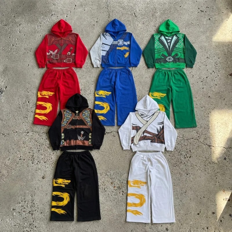 Ninja Warrior Armor Hoodie Set - Street Fashion Baggy 评论和价格