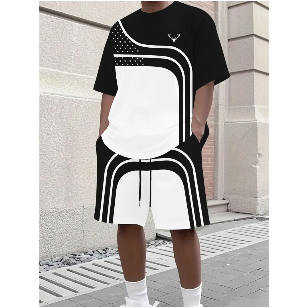 Fashion Summer Men's Stripe Pr - Street Fashion Clothing 评论和价格