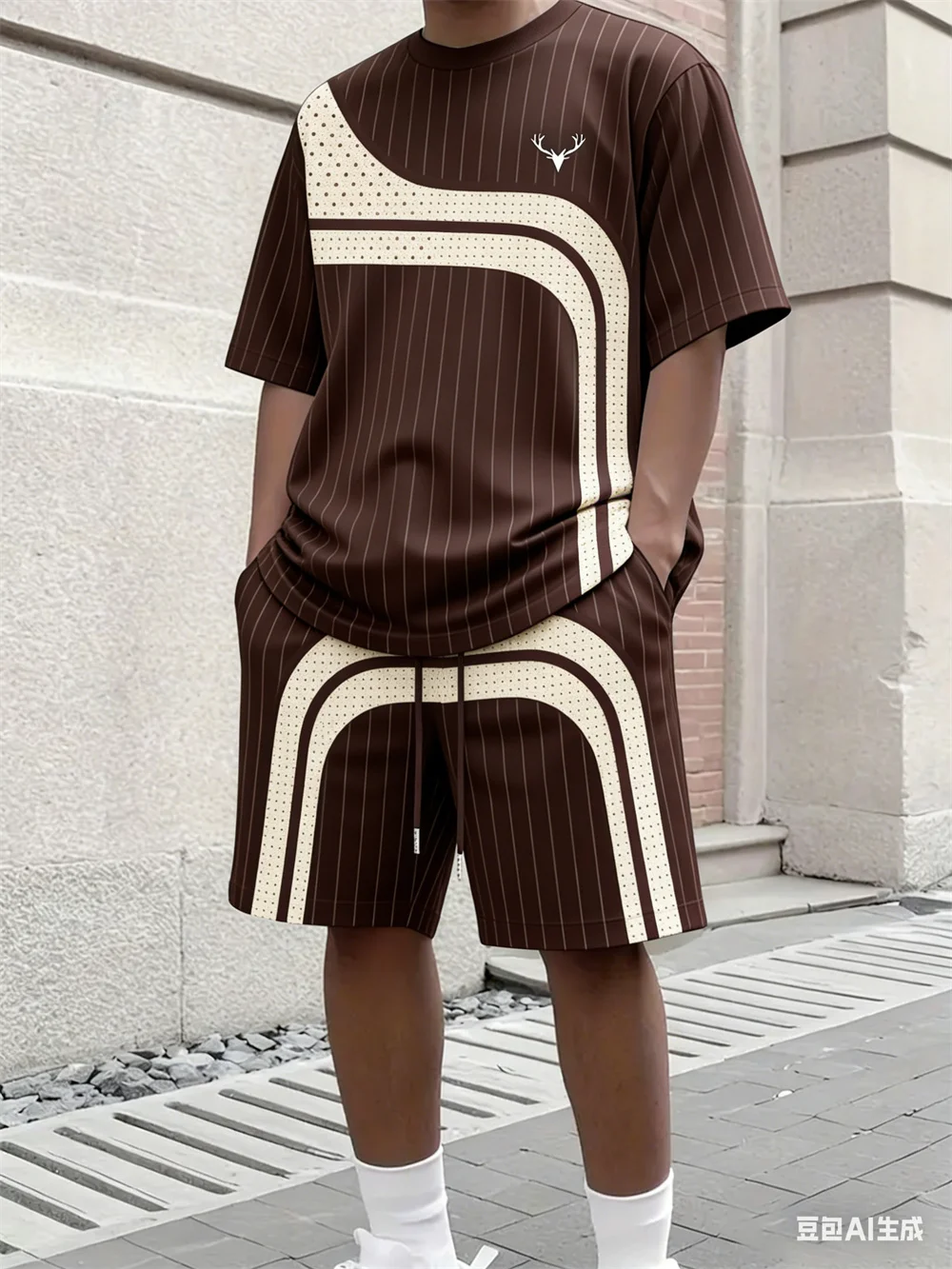 Fashion Summer Men's Stripe Pr - Street Fashion Clothing 评论和价格
