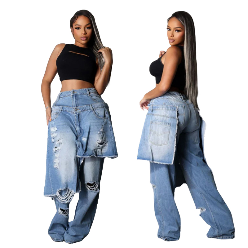 Fashion Denim Pants Women Stre - Street Fashion Fall 2025 评论和价格