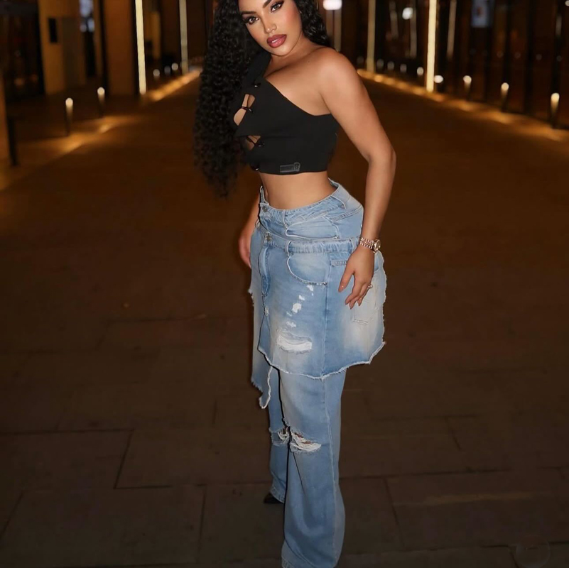 Fashion Denim Pants Women Stre - Street Fashion Fall 2025 评论和价格