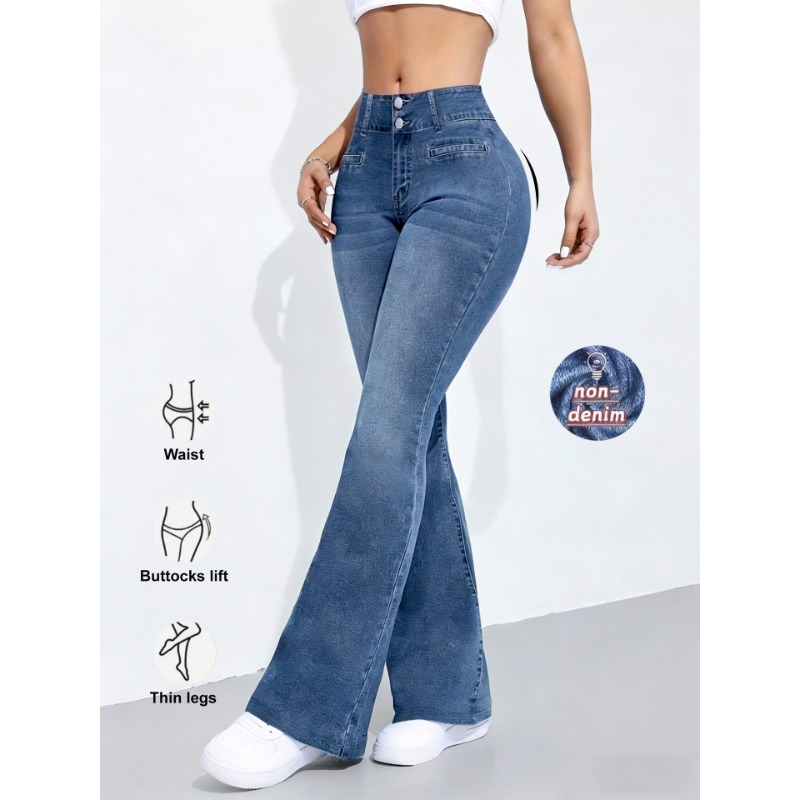 New Women Imitation Denim Flar - Street Fashion Shanghai 评论和价格