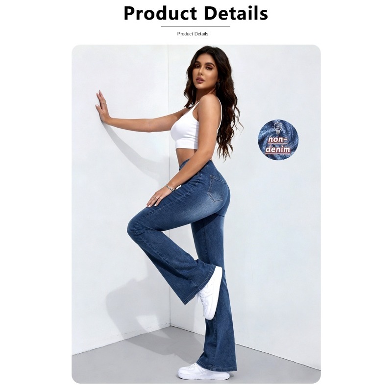 New Women Imitation Denim Flar - Street Fashion Shanghai 评论和价格