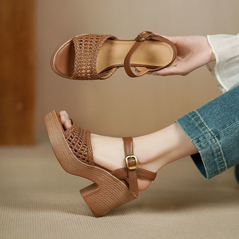 Elegant Women's Braided High H - Chunky Sneaker Platform 评论和价格