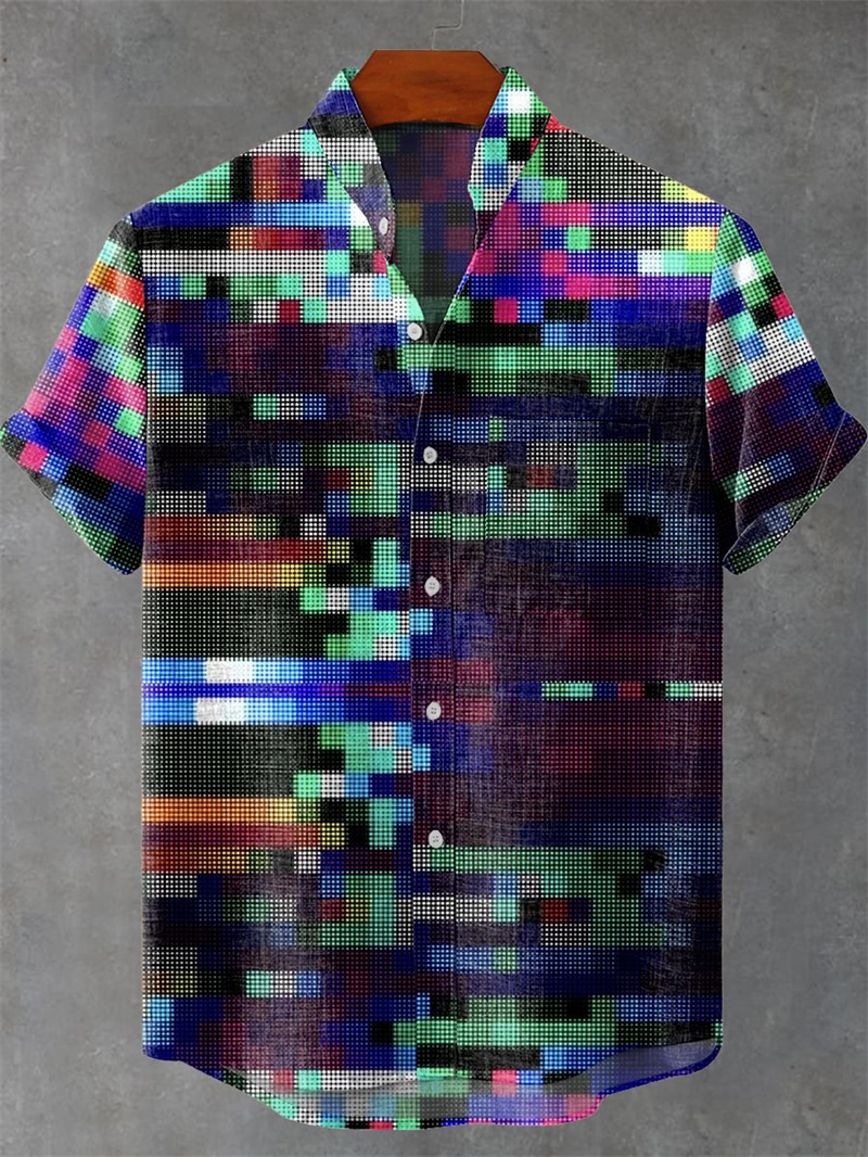 Men's Short Sleeve Shirt 3D Pr - Street Fashion Shanghai 评论和价格